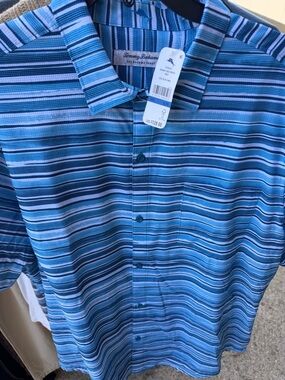 Tommy Bahama Blue Multi-Striped Men's Button-Down Shirt